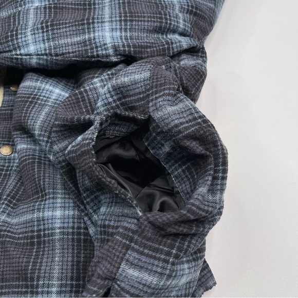 Canyon Guide Outfitters Shacket Sherpa Flannel Shirt Plaid Blue Black Winter 2X - Picture 5 of 16